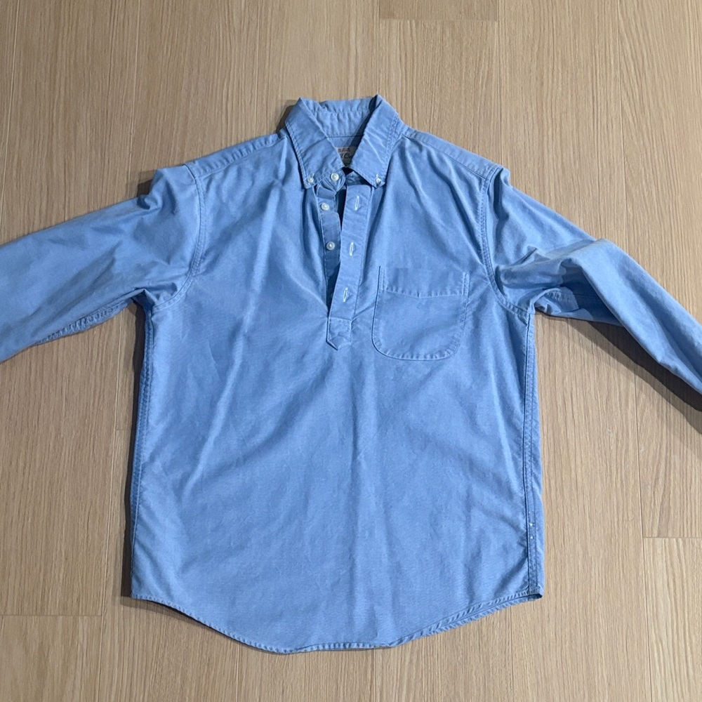 Preppy J. Crew Popover Blue Oxford XS